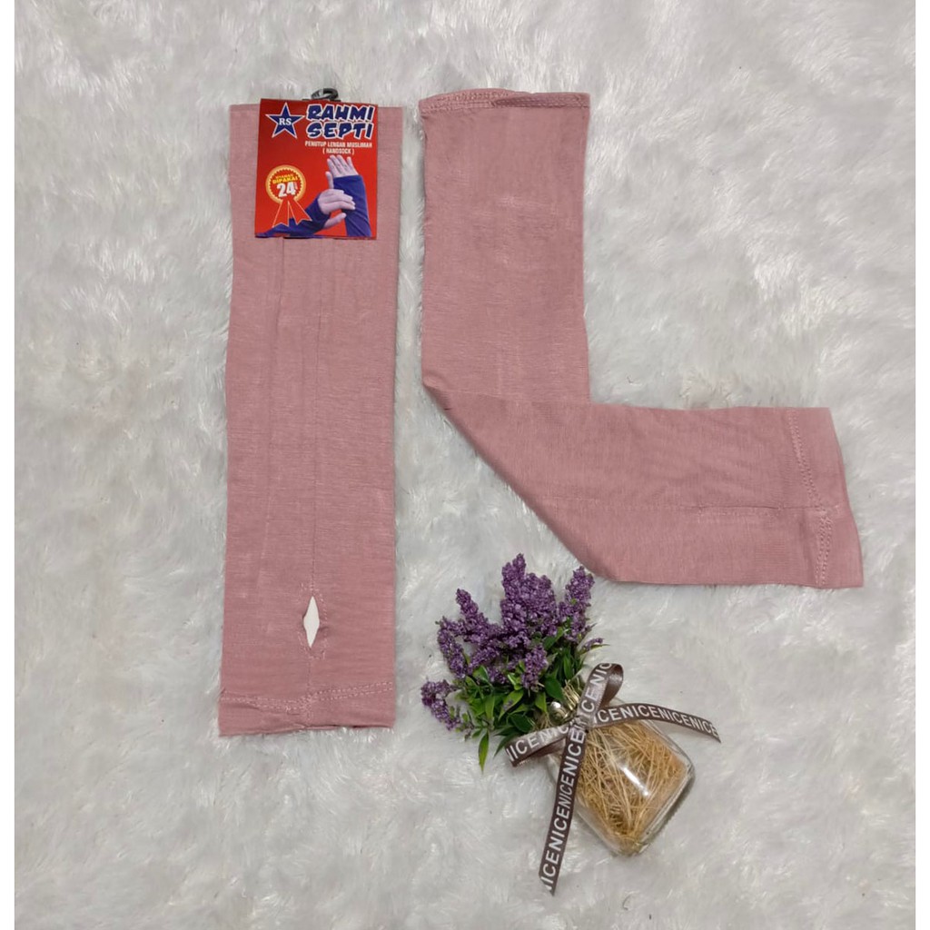 Manset Tangan Polos dan Jempol Handsock Kaos Mandate Manset Tangan Termurah RUMAH HIJA'B-Peach Jempol
