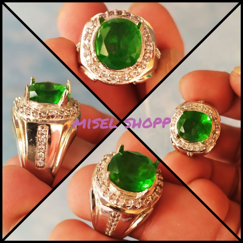 cincin permata Jamrud Kalimantan natural