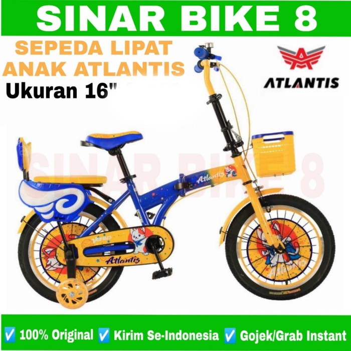 Sepeda Lipat Anak Ukuran 16 dan 18 Inch ATLANTIS VENUS LP 1622 Boncengan