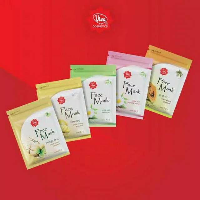 ❤ RATU ❤ Viva Face Mask | Masker Wajah Normal Berminyak Kentang Bengkuang Papaya (✔️BPOM)