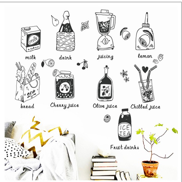 Reliza Wall Sticker Dapur Kitchen Cafe Restoran Stiker Dinding 7237