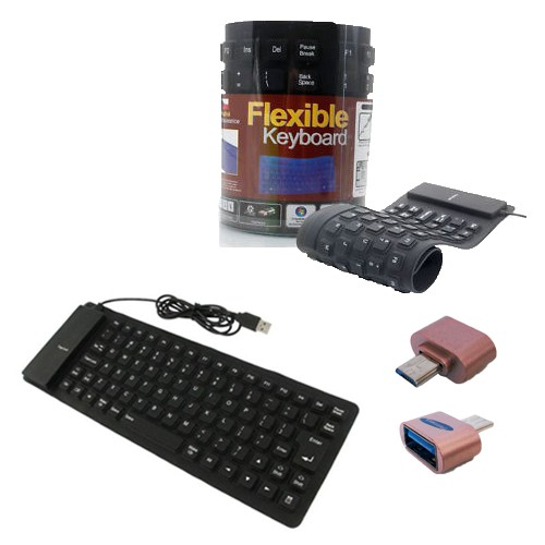 Keyboard USB Flexible Mini free OTG gulung