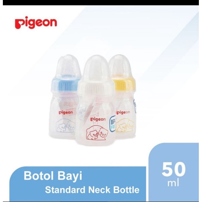 Botol Dot Susu &amp; Tutup Botol Pigeon Standar Neck Bayi Original Pigeon