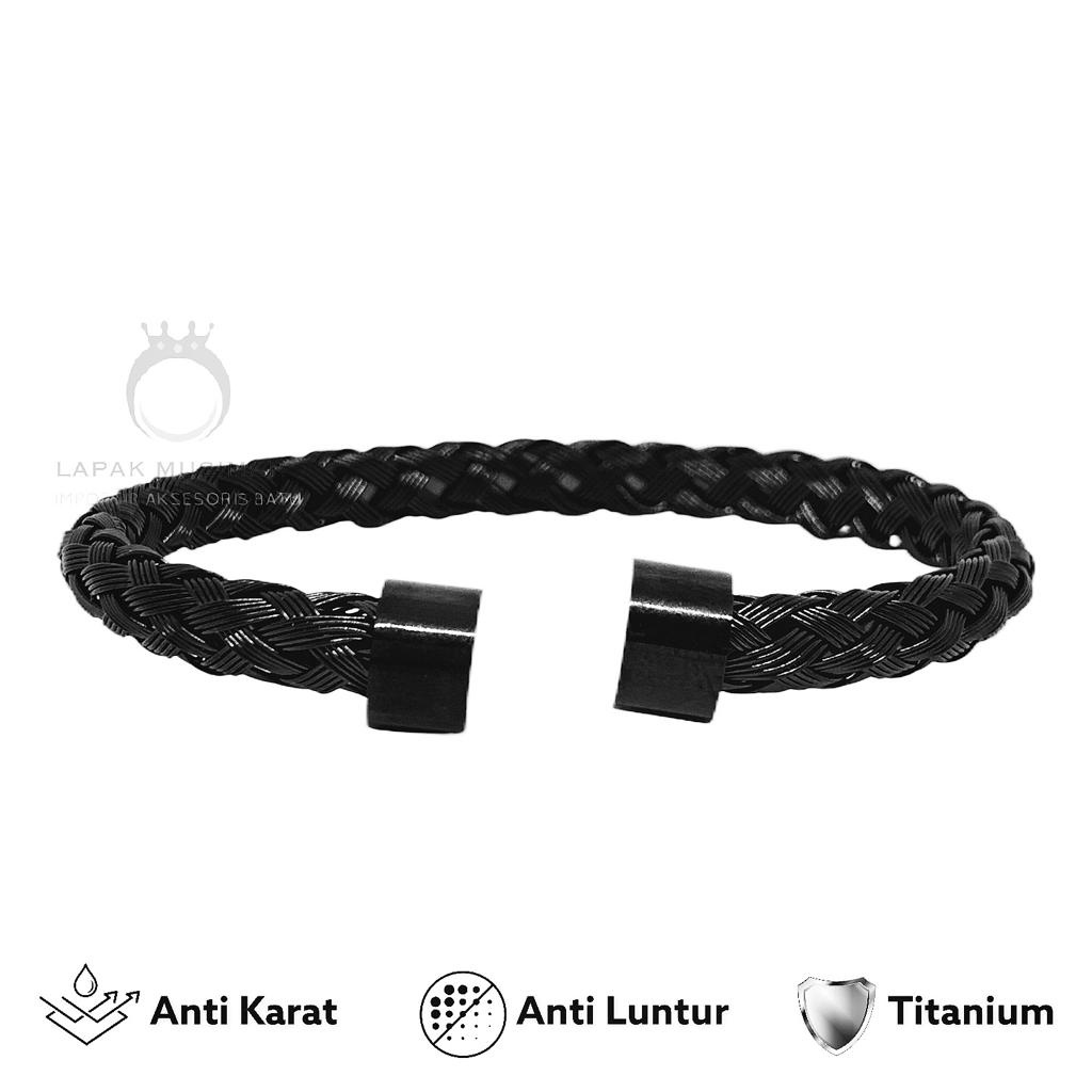 [Bayar di Tempat] Gelang Pria Titanium Anti Karat Gelang Titanium