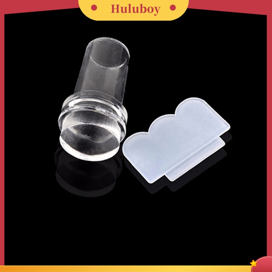 Huluboy Huluboy♡ 2pcs Stamper Scraper Mini Transparan Untuk Transfer Gambar Nail Art Manicure DIY