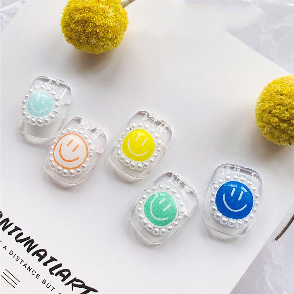 Mxbeauty Smiley Stiker Kuku Baru Perekat Diri Timbul 3D Ukiran Manikur Aksesoris Bunga DIY Nail Art