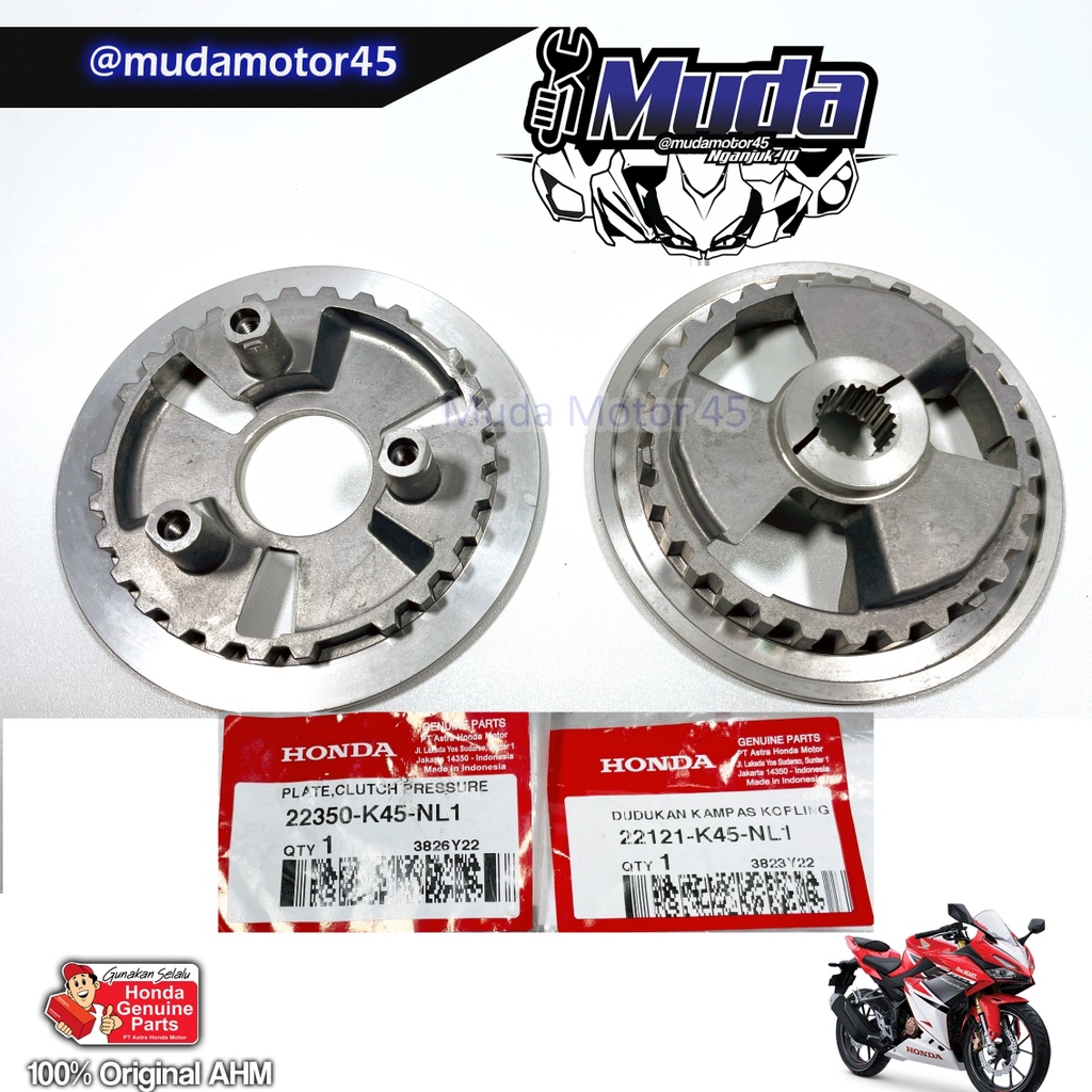 RUMAH KAMPAS KOPLING CBR150R 2021 K45R 22350-K45-NL1 22121 KAKI 3 SET LAWAN HOS HOUSE PLATE CENTER C