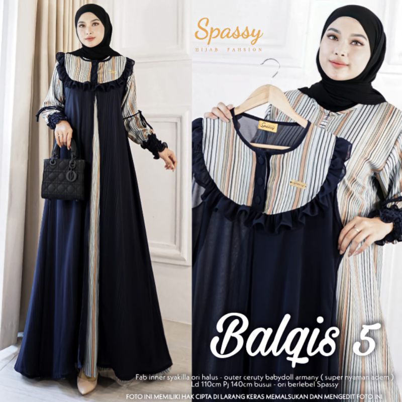 Balqis Set Ori Spassy Gamis Set Lepasan Ceruty