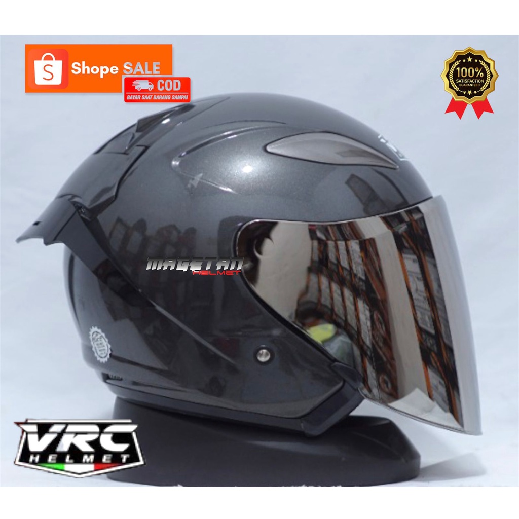 HELM VRC CENTRO SOLID/POLOS (paket ganteng spoiler)-GUNMET SPOILER