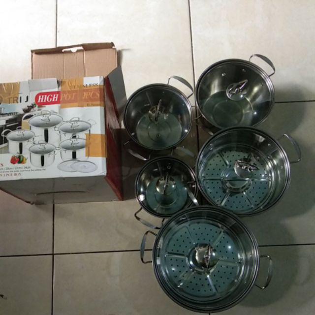 (3kg) Panci Set High Pot Panci Set Stainless