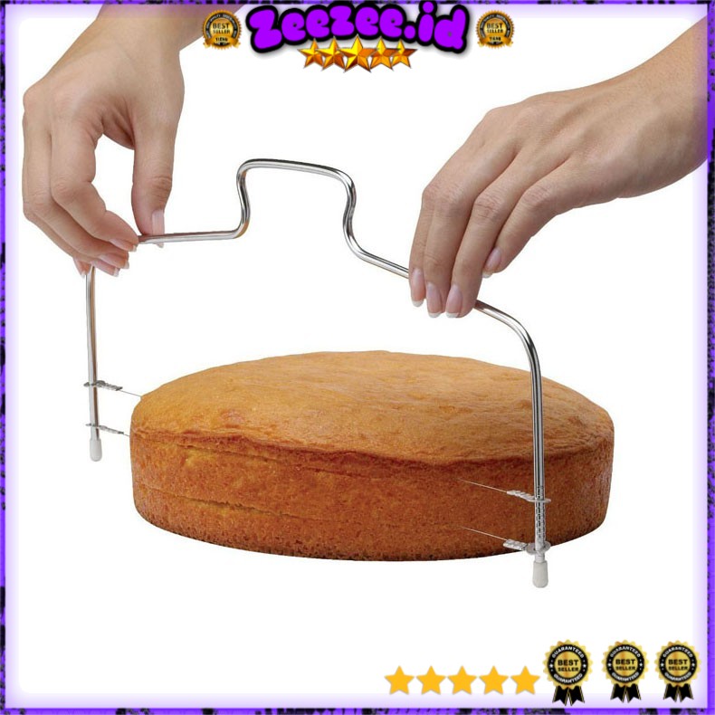 Pemotong Kue Adjustable Wire Cake Cutter Slicer Leveler - Silver