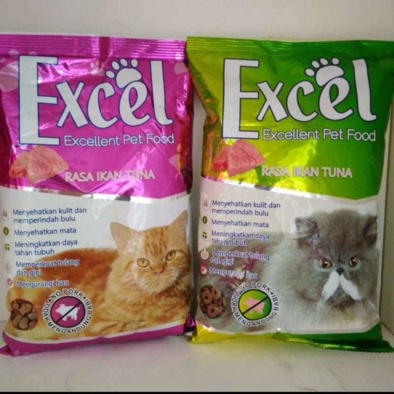 Makanan kucing excel catfood promo all variant kemasan 500gr | makanan kucing dryfood excel promo