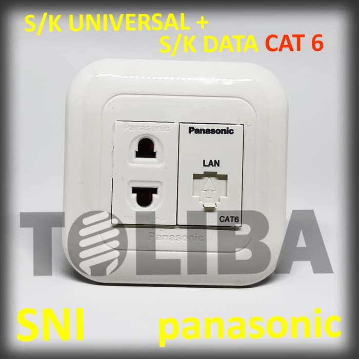 stopkontak universal + stop kontak data cat6 cat 6 inbow ib sni panasonic