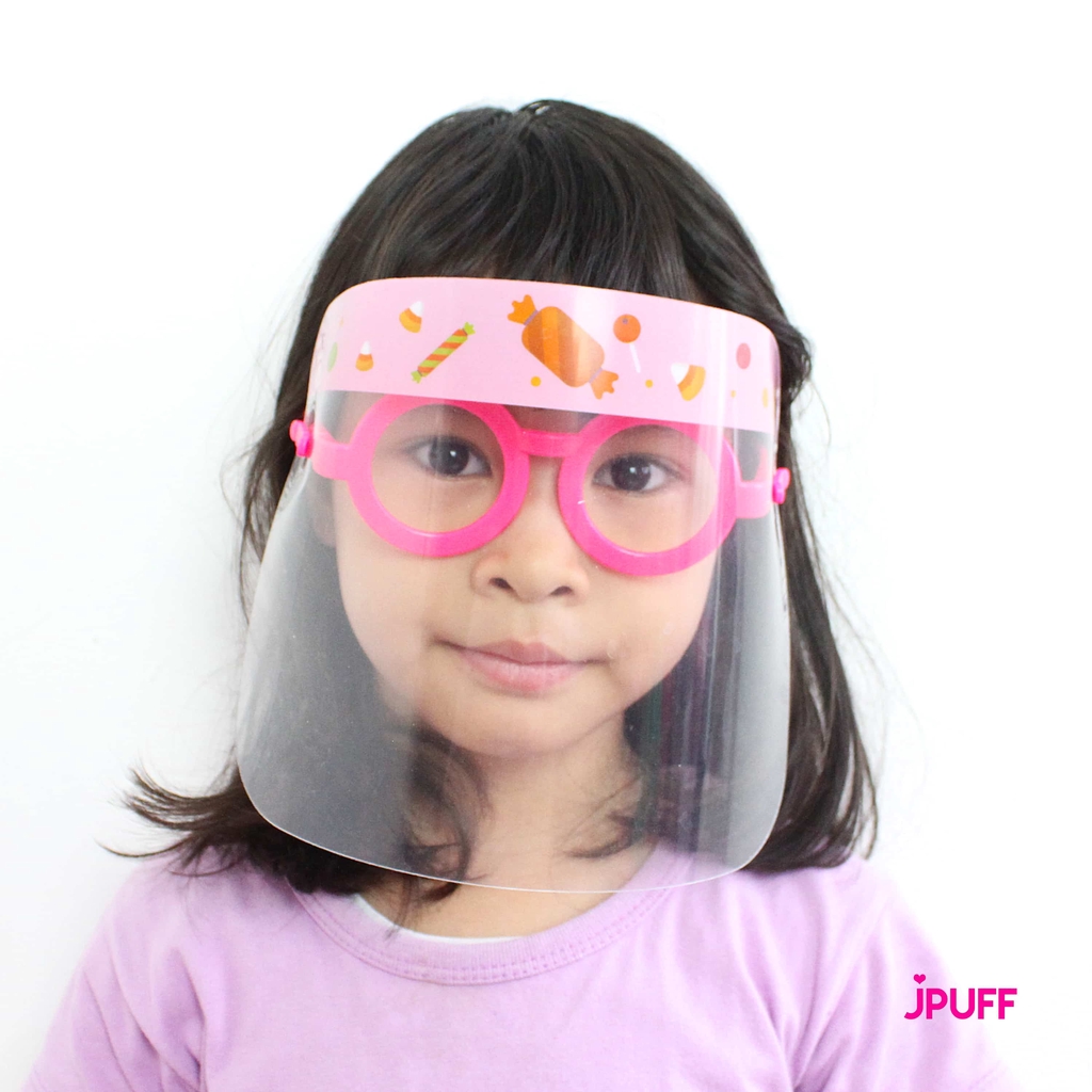 Jpuff - Face Shield Anak Karakter Unicorn Kelinci Permen