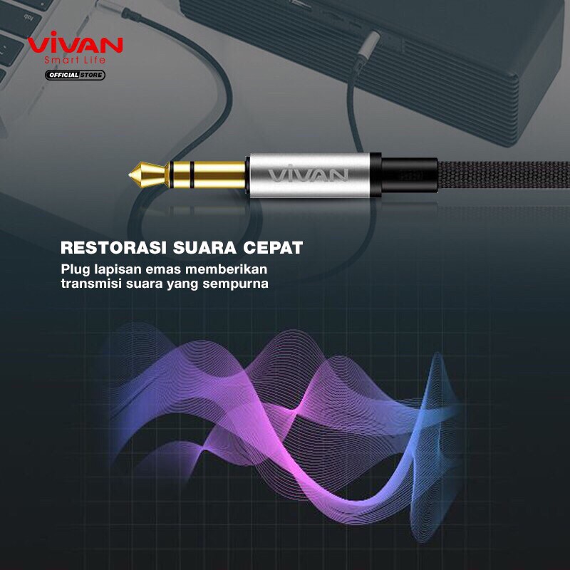 VIVAN Kabel Audio AUX 3.5mm 100cm AUX01 Garansi Resmi 1 Tahun