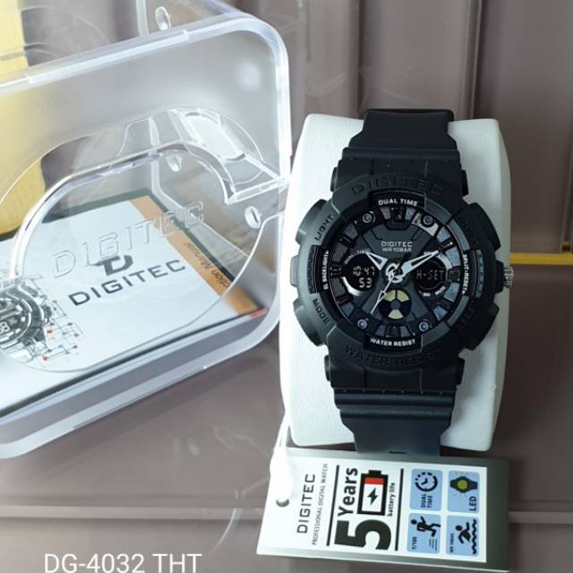 JAM TANGAN WANITA DIGITEC DG 4032 HITAM ORIGINAL STRAP RUBBER