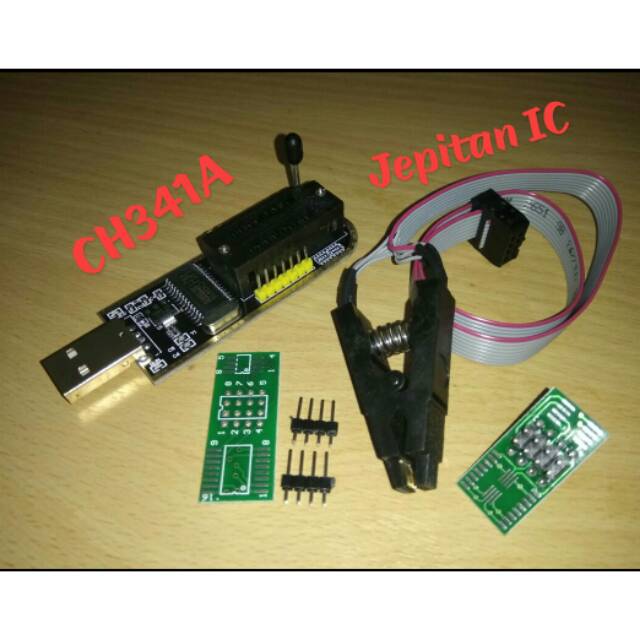 CH341A dan Jepitan Clip Jepit IC Bios Eprom