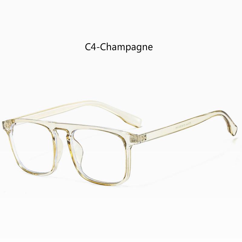 Fashion retro anti-blue light square metal hinge glasses for men and women