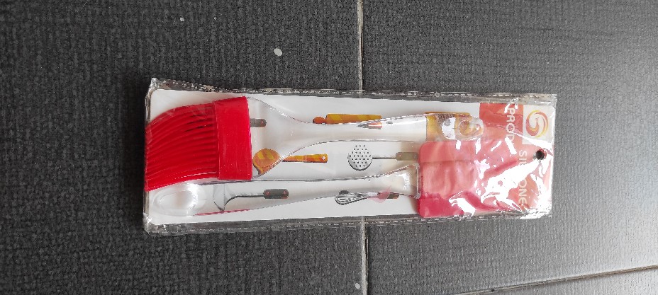 Spatula & Kuas Masak Karet Silikon 1 Set Isi 2pcs Ukuran Besar Dan Kecil