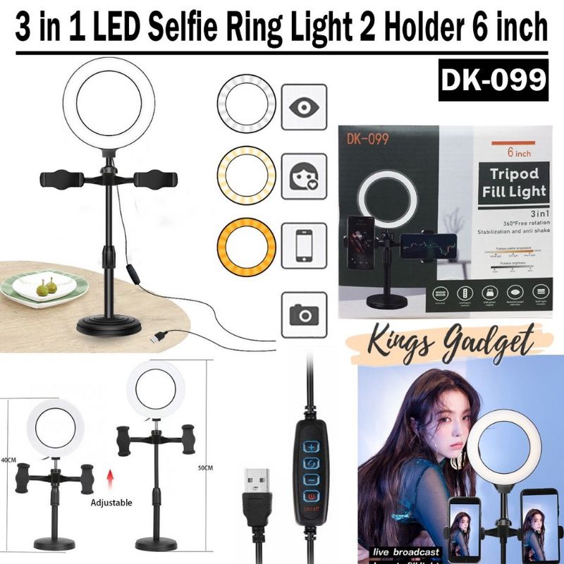Lampu Tik Tok  , Stand Flexible Ring Light 49CM Stand Holder Lampu Make Up MUA LED