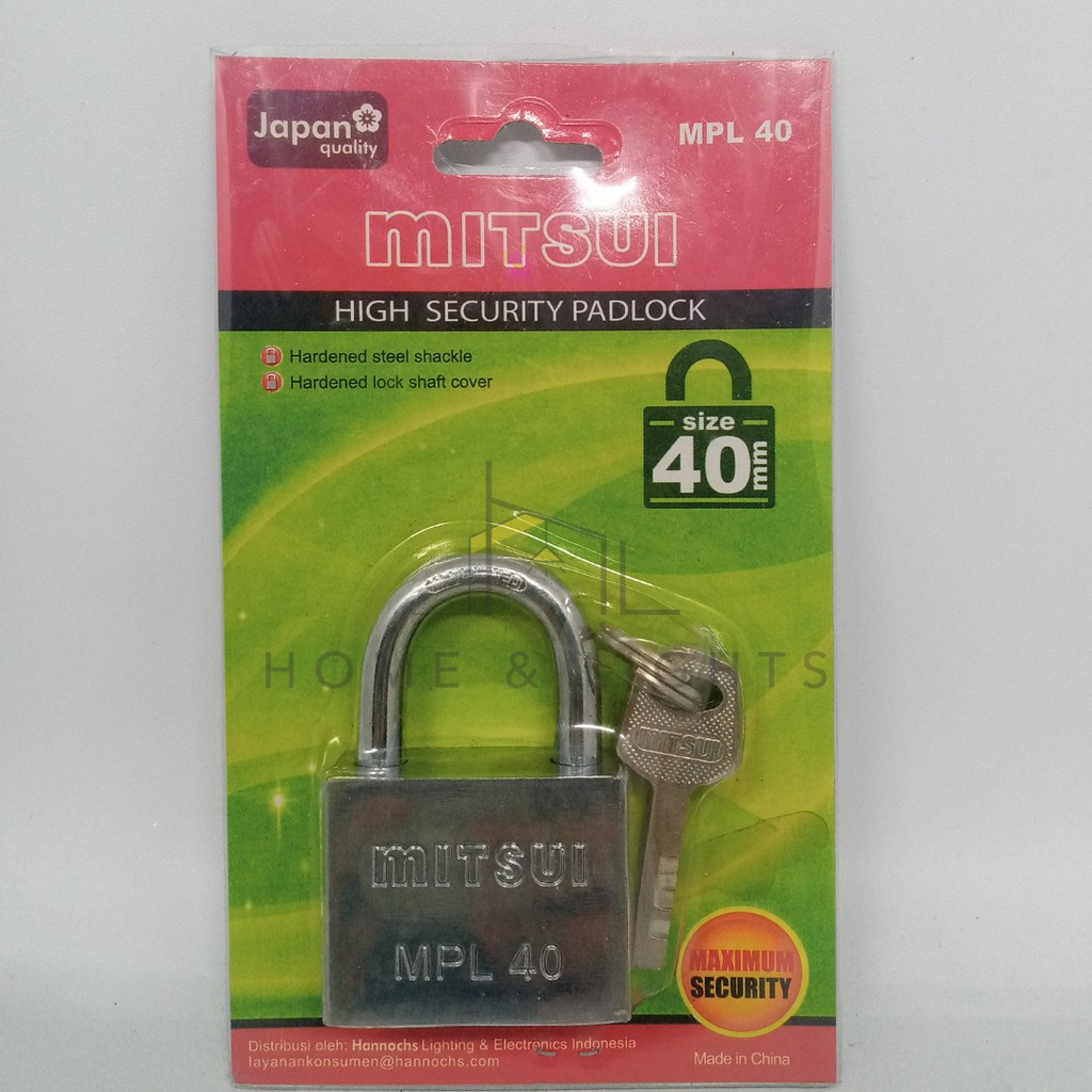 Mitsui Gembok Baja MPL 30,40,50 mm