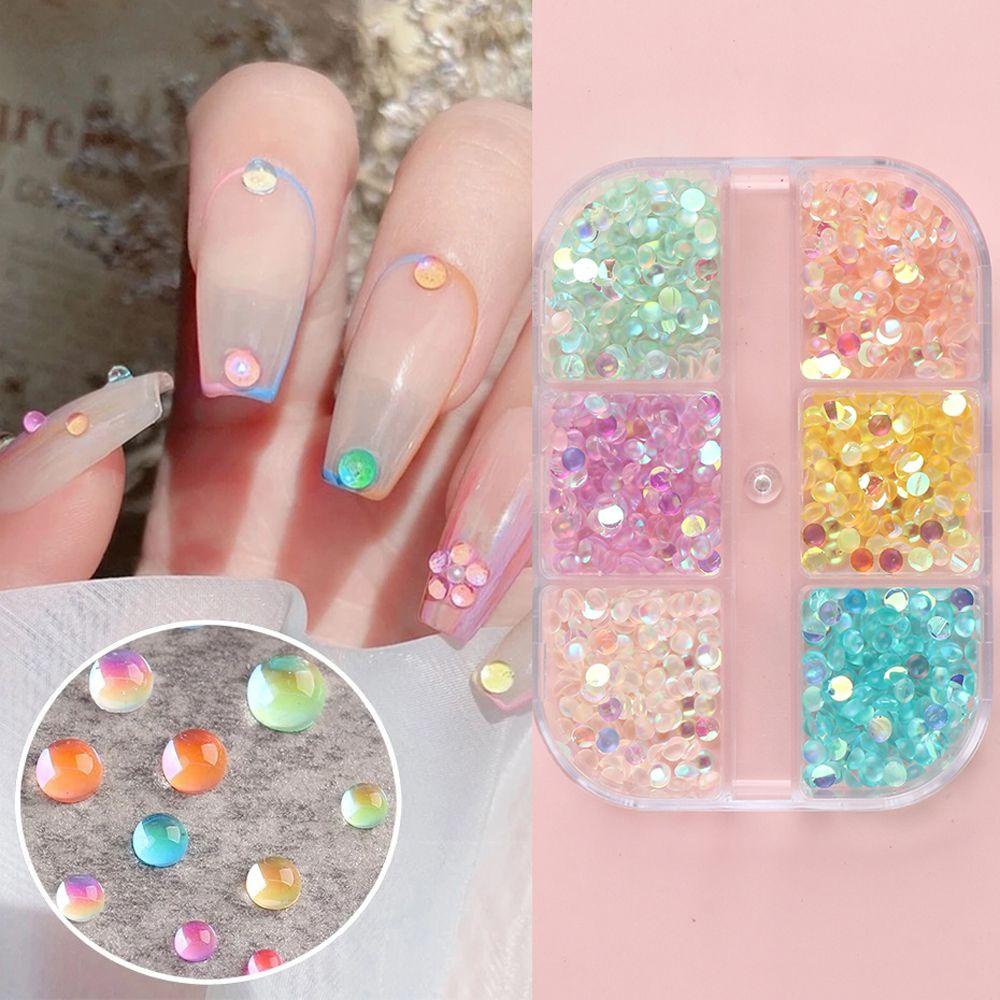 Mxbeauty Manik-Manik Kristal Berlian Imitasi AB Aurora Untuk Aksesoris Nail Art / Manicure DIY