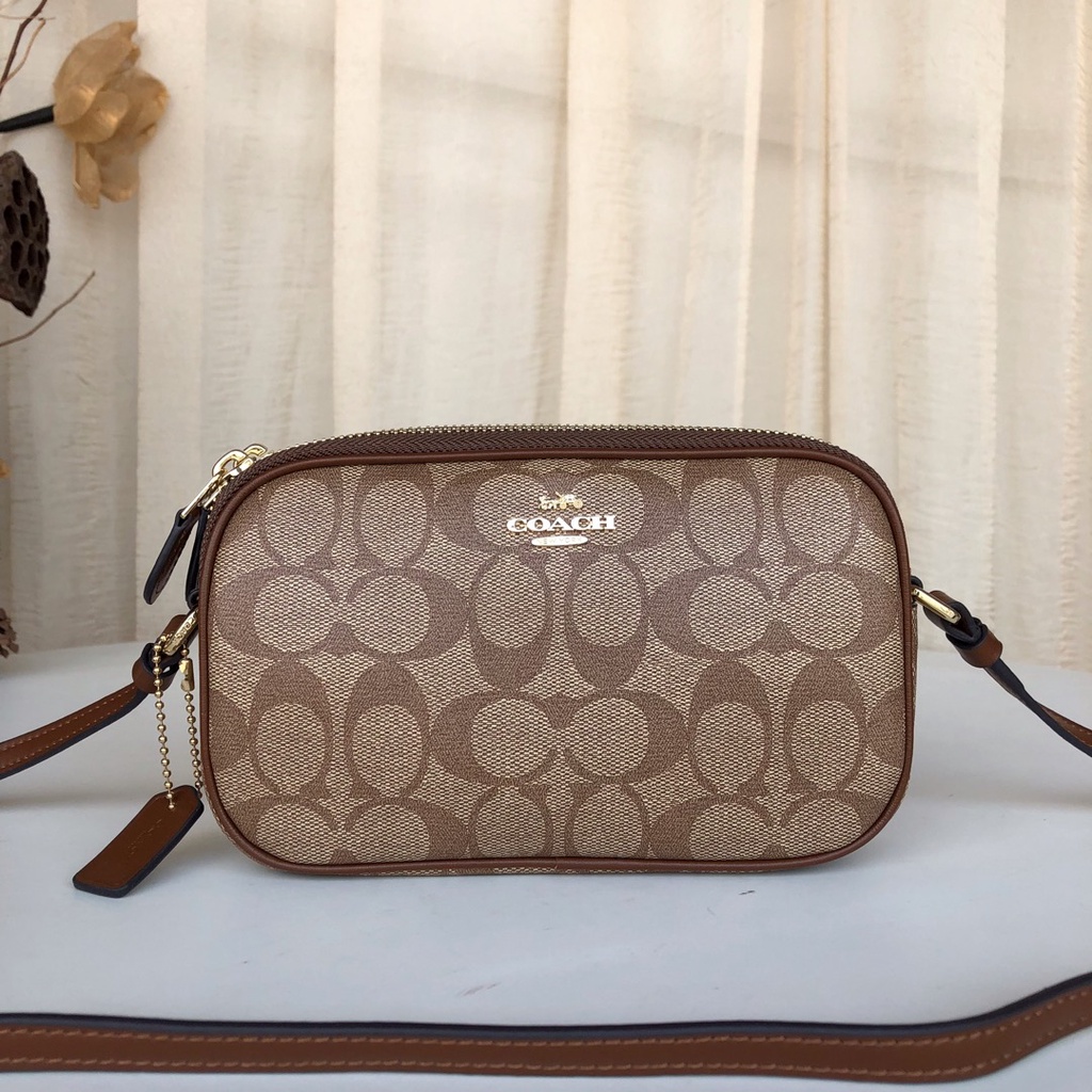 coach original 77996 new dual-pull camera bag brand new color material and leather messenger bag shoulder bag   xjb