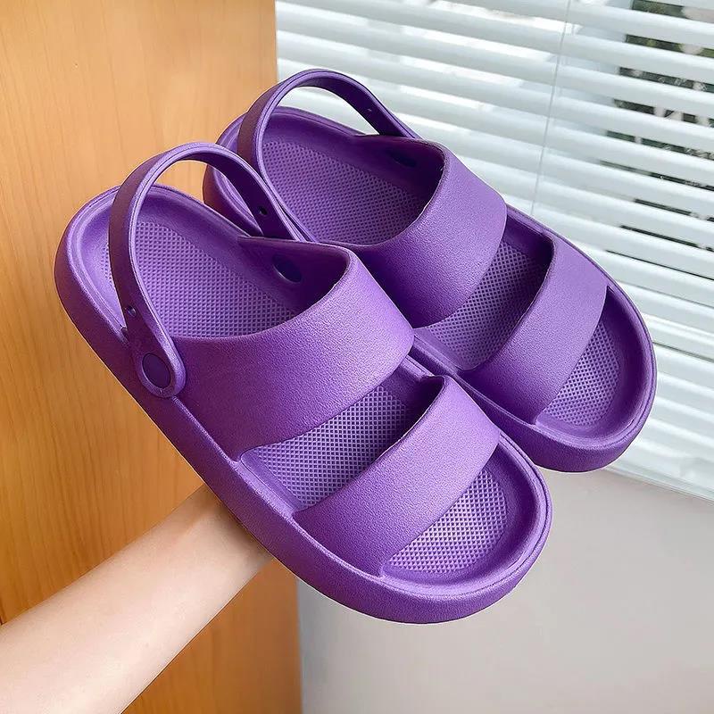 Sandal ADE Fuji Crocs Stiker Tebal Wedges Tinggi Karet Tali Wanita Impor EVA Sepatu Gunung Lalisa Baim Kodok Sandal Non-slip Cewek Versi Korea Tumit Licin Untuk Anak Perempuan 603