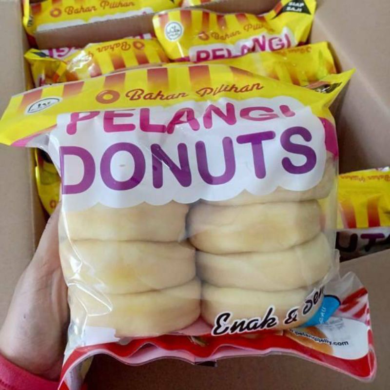 

donuts pelangi isi 10 pc, bahan alami yang mudah mengembang dengan variasi toping pilihan selera kedai pasar 21