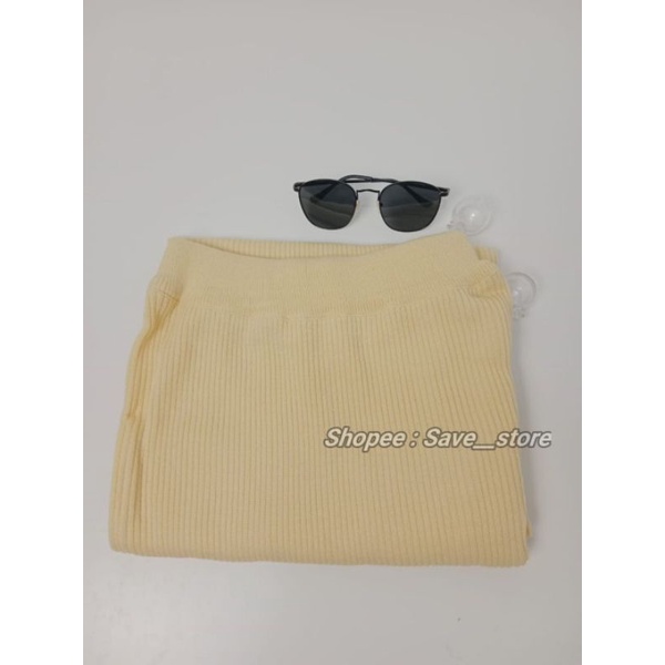 Rok Span Rajut • Rok Rajut Premium • Rok Span Rajut Knitted • Rok Rajut Knitted-CREAM BANANA