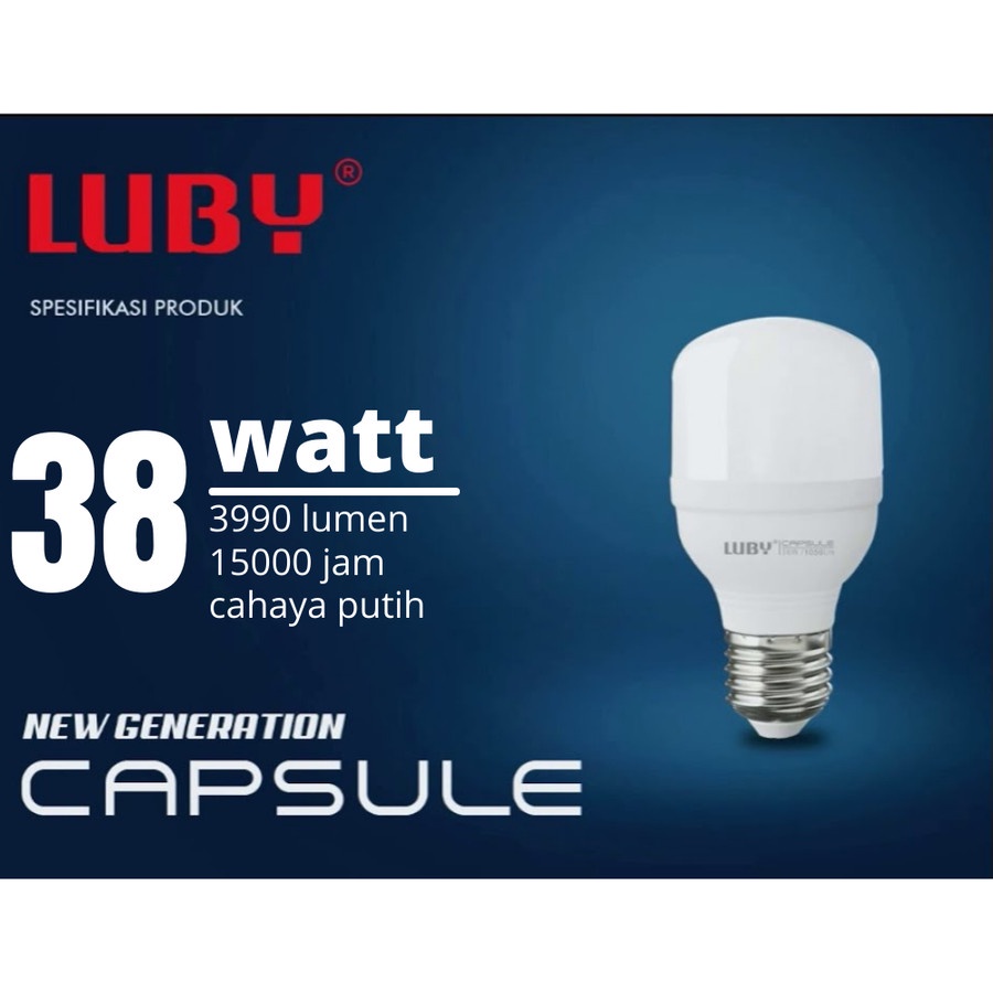 Lampu LED Luby Capsule 38 Watt 38W Cahaya Putih