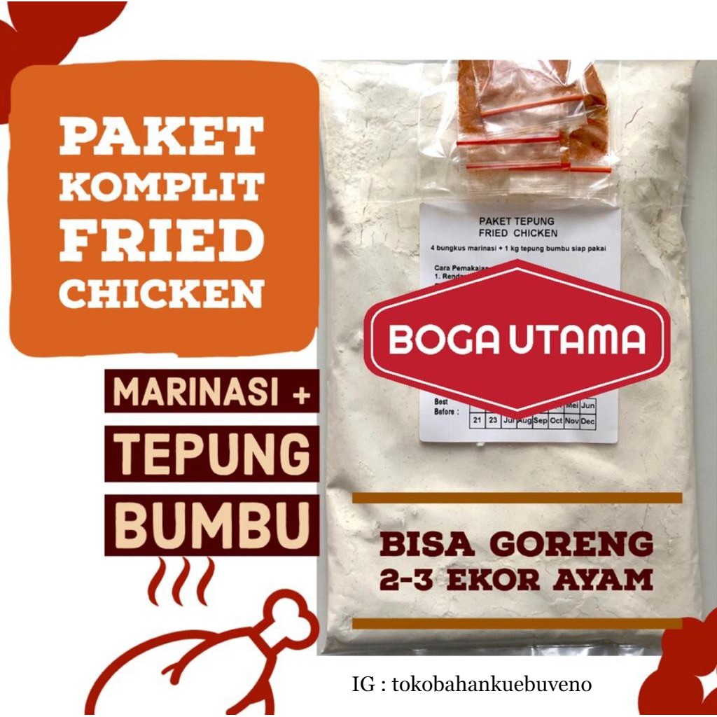 

Paket Tepung Ayam Goreng Fried Chicken 1 Kg Marinasi+Tepung Siap Pakai