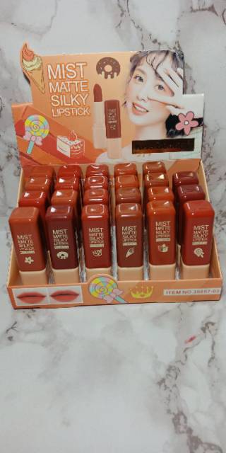 PROMO LIPSTICK | LIP BALM VIT PINK BIBIR MATTE | SILKY KISS BEAUTY NO.35857-03 | 35828-03