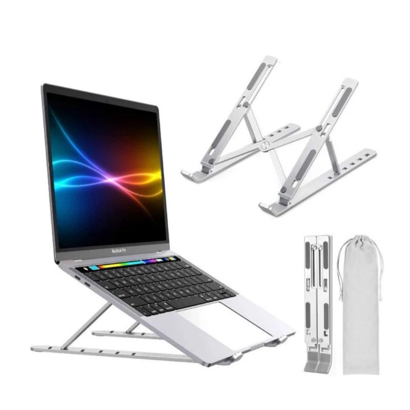 Holder Laptop Macbook Standing Tablet Portable Dudukan Aluminium Alloy Multifungsi Universal