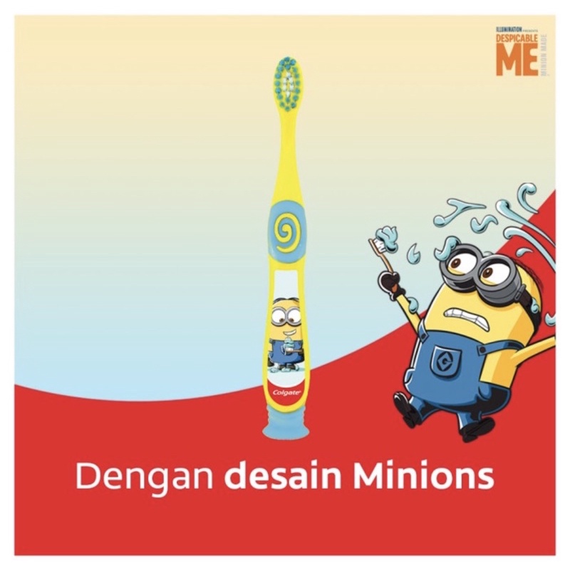 Colgate Sikat Gigi Anak Minion Barbie 2-5th 5-9th Colgate Toothbrush Kids with Suction Silikon Tooth brush