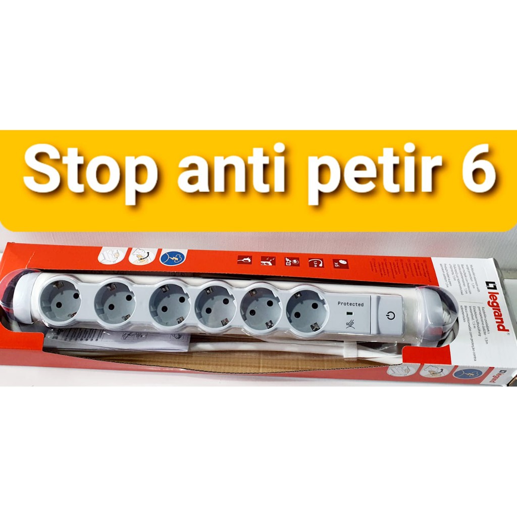 STOP KONTAK 6LB/ SURGE PROTECTED/MULTI OUTLET ANTI PETIR/694656 -legrand