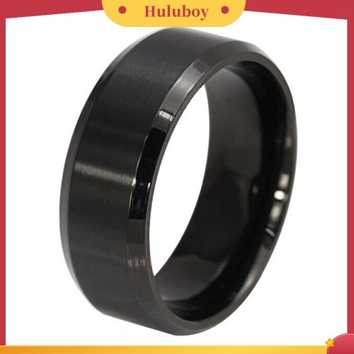 Hu Hu Hu Hu Hu Alat Bantu Pasang Kacamata♡ Cincin Bahan Titanium Steel Warna Hitam Ukuran 8MM Untuk Pria