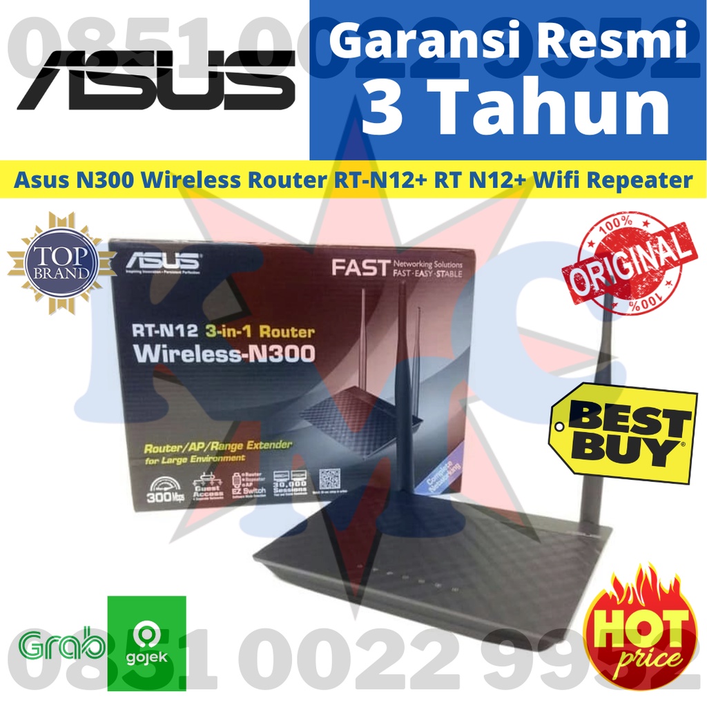 Asus N300 Wireless Router RT-N12+ RT N12+ Wifi Repeate