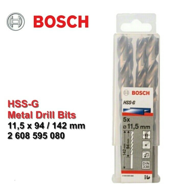 BOSCH Mata Bor HSS-G Metal Drill Bit 11.5 MM X 5 PCS