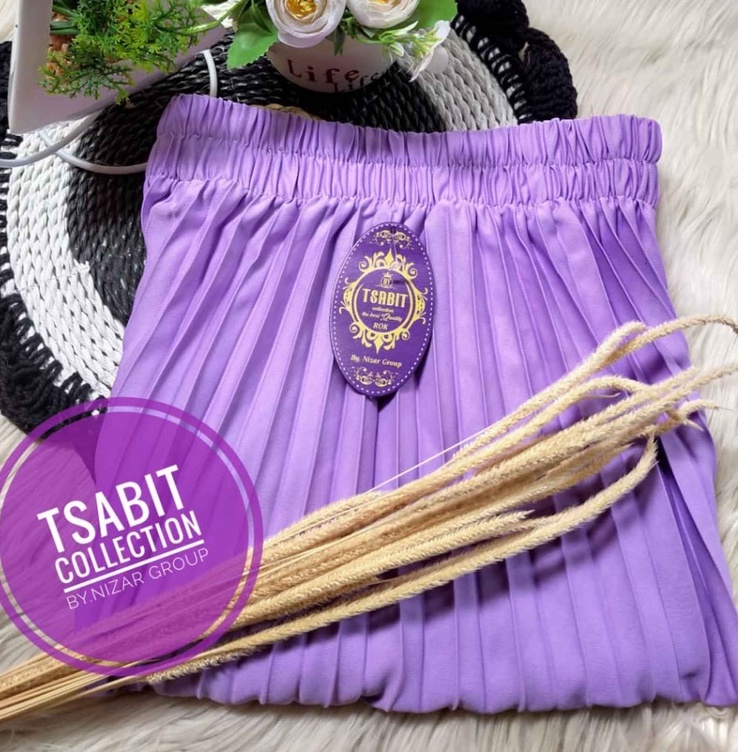 rok plisket premium warna lilac