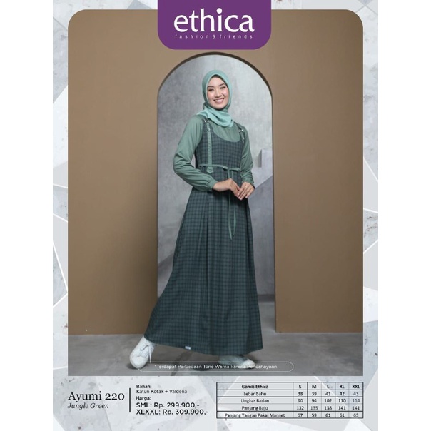 Gamis Wanita Ethica / Ayumi 220 Aqua Green / Fashion Muslim