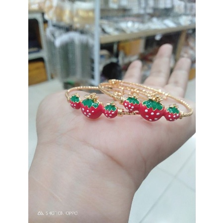 gelang anak strawberry merah