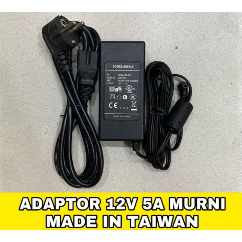 ADAPTOR 12V 5A MURNI 5A MURNI BISA BUAT CCTV