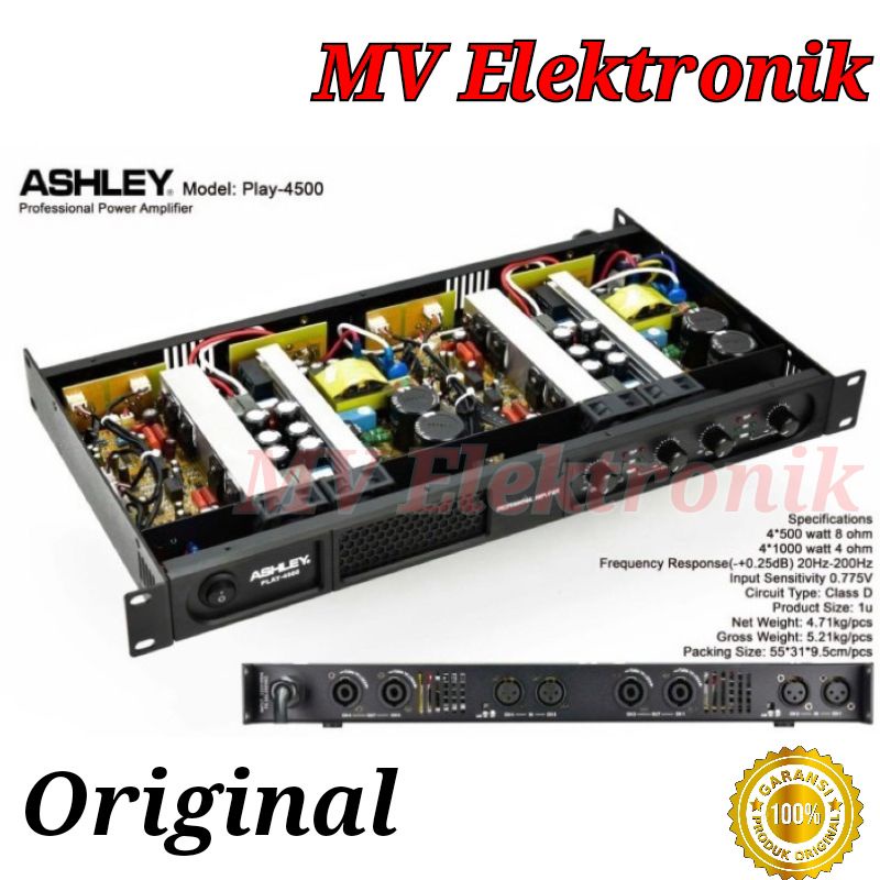 Power Ashley Play 4500 Amplifier 4 Channel Class D Play 4500 Original