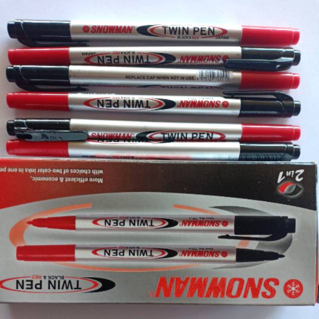 

Spidol Kecil Snowman Twin Pen ( Balck & Red)