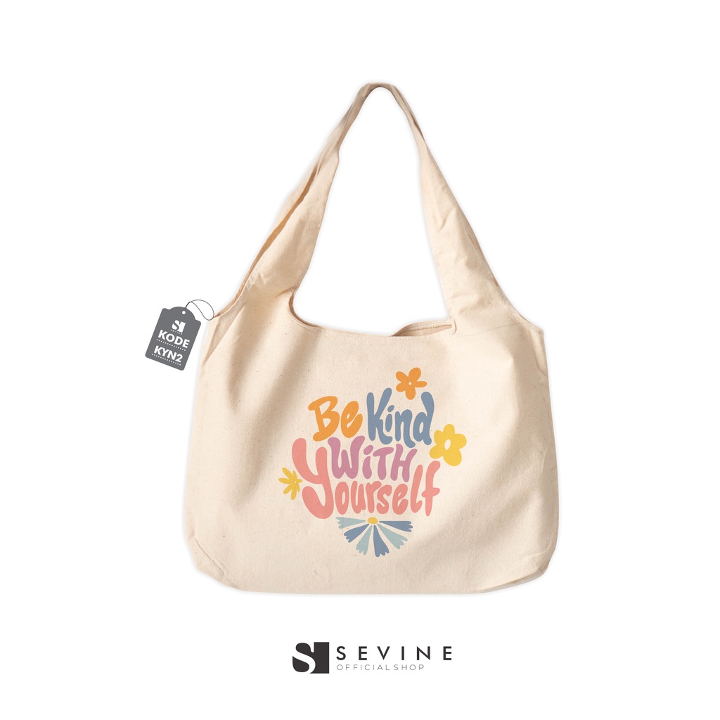 Sevine Tote Bag Kanvas Bonnie Tas Wanita Kuliah Fashion Laptop Totebag Quotes Motivation Aesthetic Vintage Pastel Retro - KYN