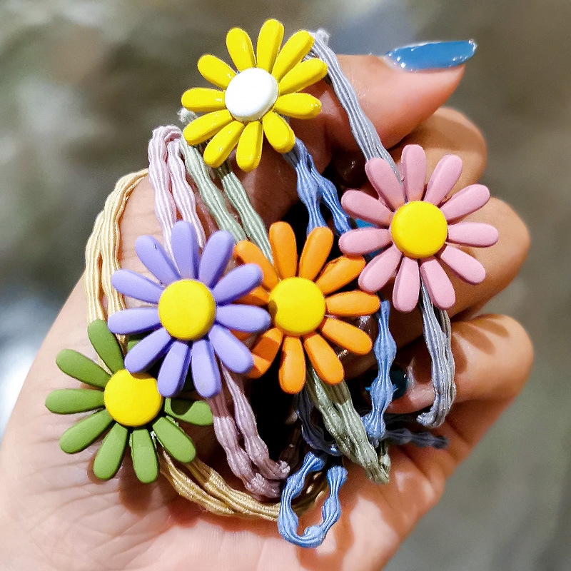 Multicolor Elastic Hair Bands Daisy Flower Cute Tie Rubber Band Hair Accessories