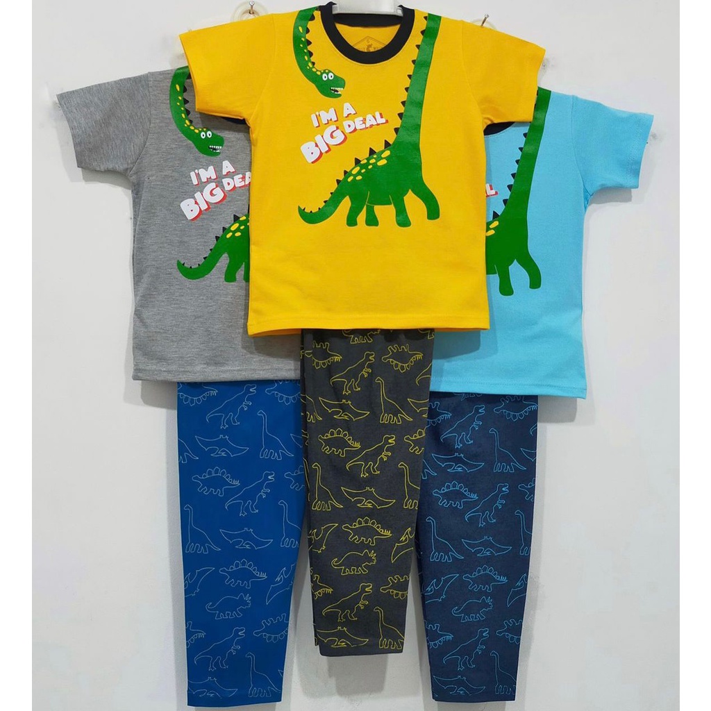 5,6,7 Tahun Piyama Baju Tidur Setelan Anak Laki-Laki Tangan Panjang Katun Rangers Thomas Batman