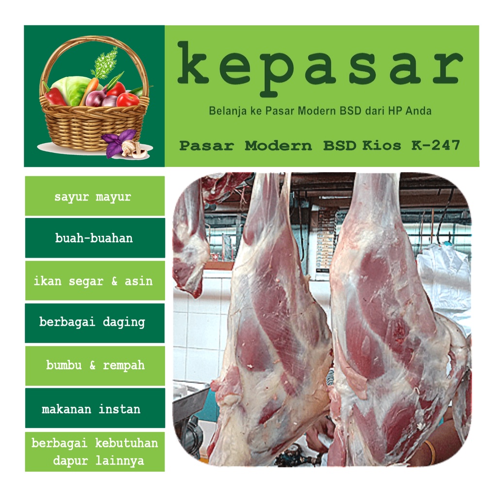 

Daging Kambing - Paha 250 g - Kepasar Pasar Online