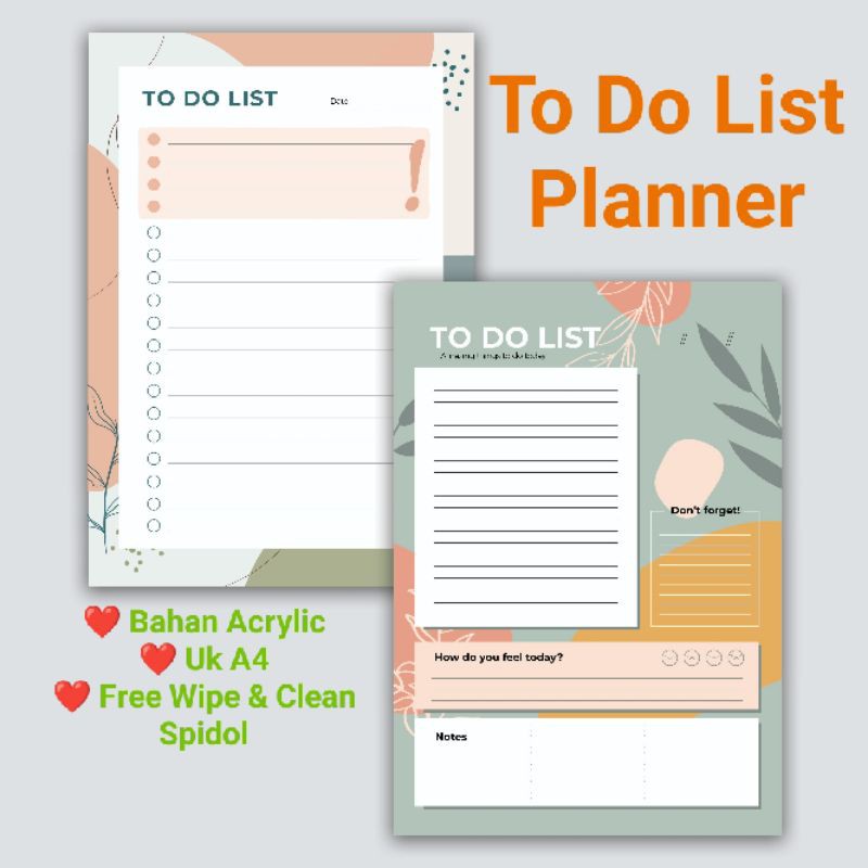 

CUSTOM TO FO LIST PLANNER ACRYLIC